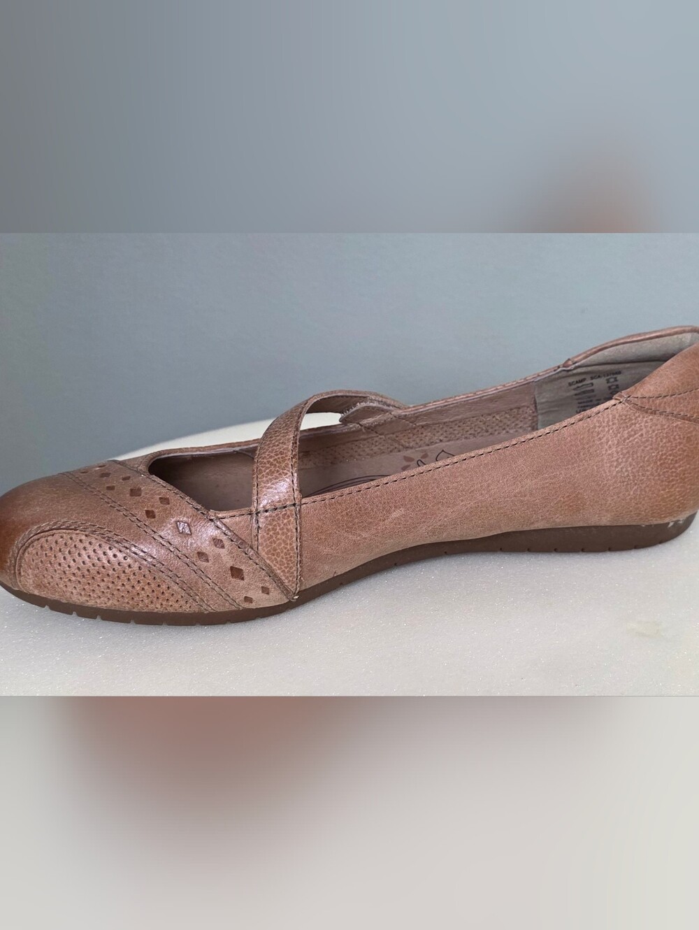 Taos Boho Scamp Perforated Leather Mary Jane Flats - Tan - Size 7.5 - Like New! - Picture 15 of 17